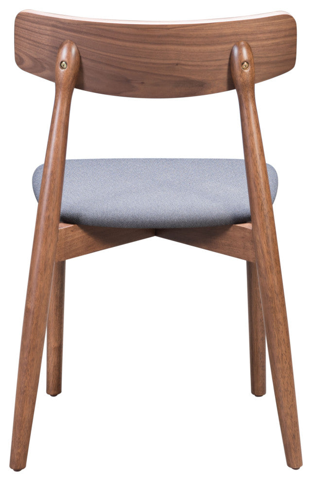 Newman Dining Chair, Set of 2 Walnut/Gray