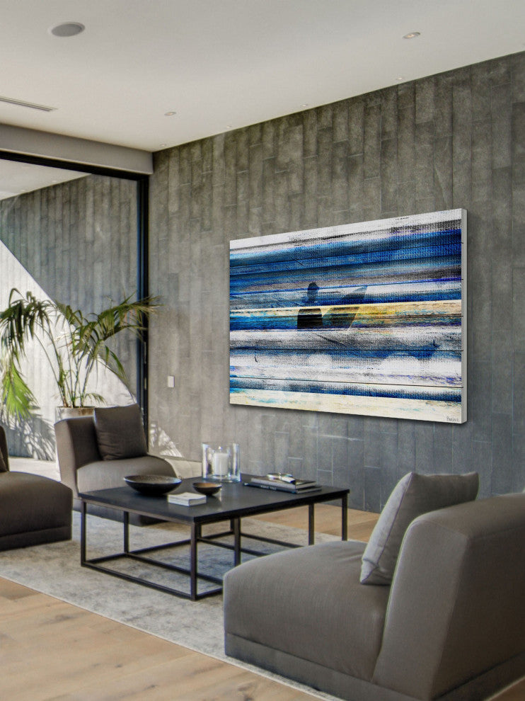 "Waiting for Waves" Print on White Wood, 60"x40"