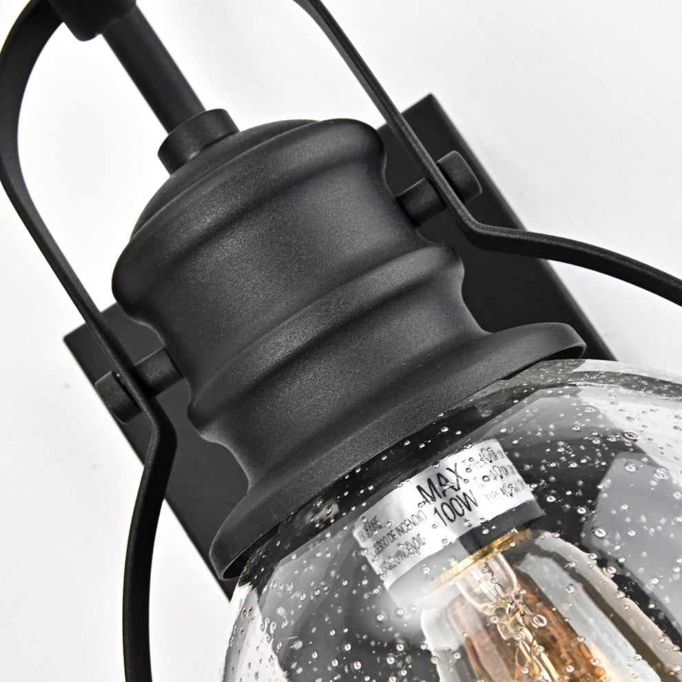 Mark Transitional 1 Light Textured Black Outdoor Wall Sconce 14" Height