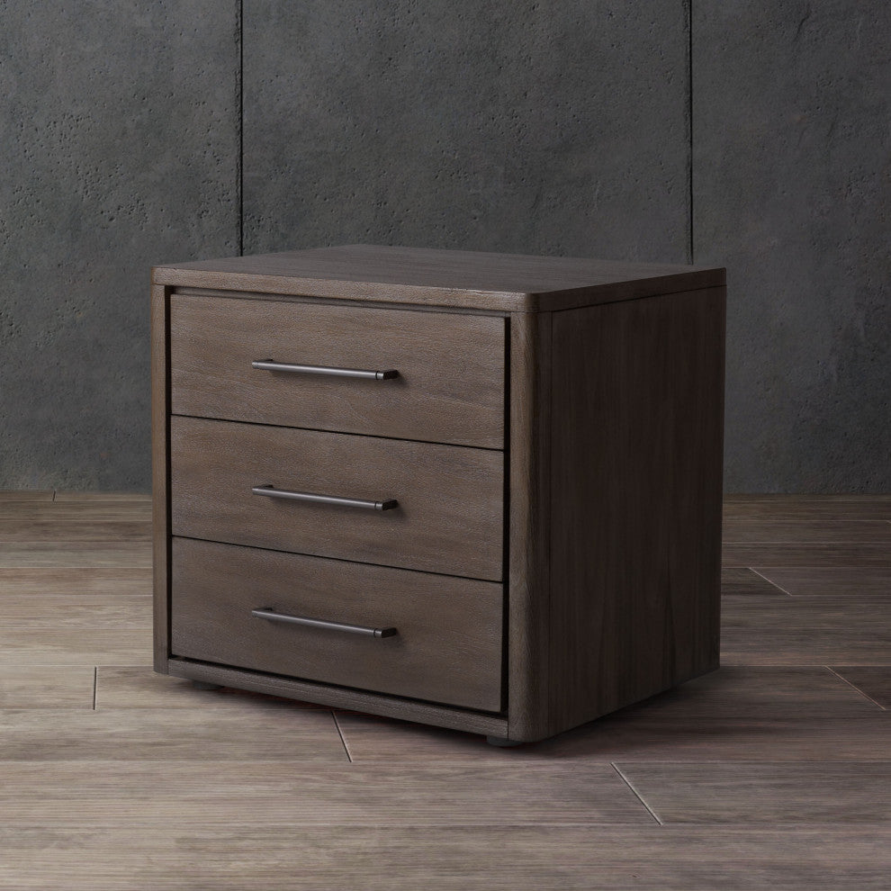 Safavieh Couture Rosey 3 Drawer Wood Nightstand, Light Brown