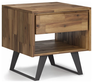 Lowry End Table, Distressed Golden Wheat