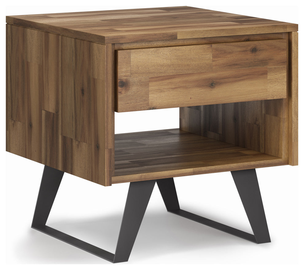 Lowry End Table, Distressed Golden Wheat