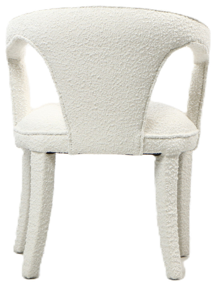 Swift Boucle Dining Armchair Chair in White