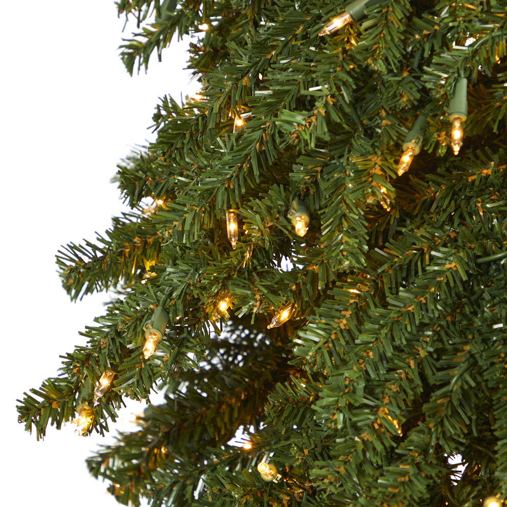 9' Grand Alpine Faux Xmas Tree W/600 Lights & Bendable Branches W/Natural Trunk