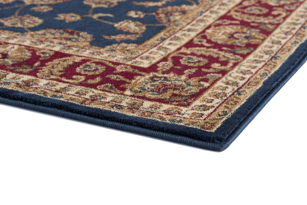 Sariya Transitional Oriental Navy Rectangle Area Rug, 9' x 12'