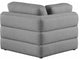 Beckham Beige Durable Linen Textured Fabric Armless, Grey, Corner Chair