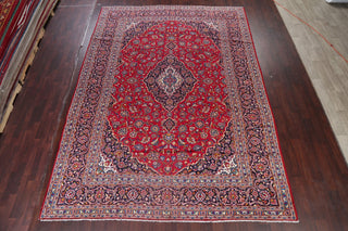 Consigned, Oriental Traditional Hand-Knotted Kashan Persian Area Rug, Red, 9x13