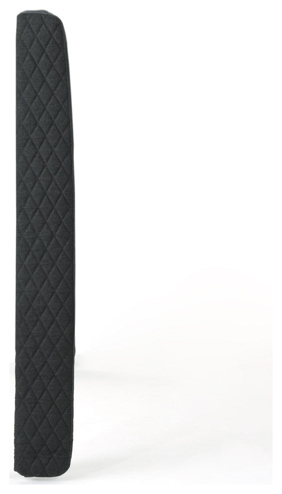 GDF Studio Lidia Wingback Queen/Full Tufted Fabric Headboard, Dark Gray