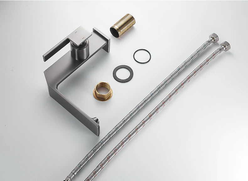 Tiqui™ Solid Brass Bathroom Sink Faucet, Matte Gray