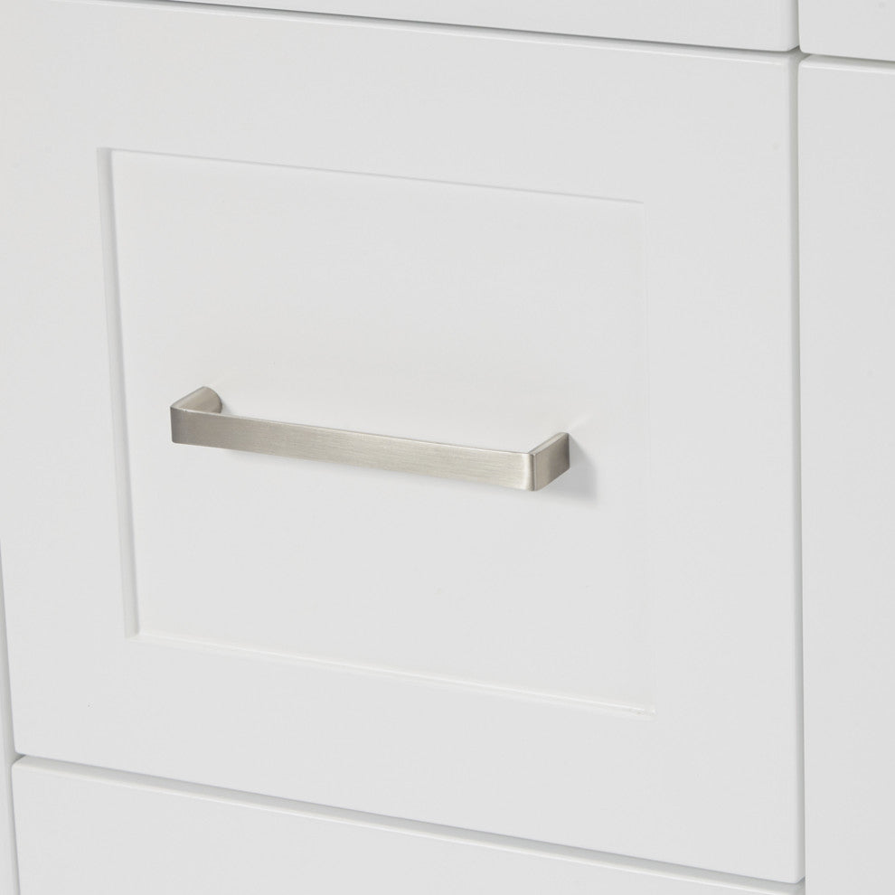 ARIEL Hamlet 73" Double Rectangle Sink Bath Vanity in White With Quartz Top