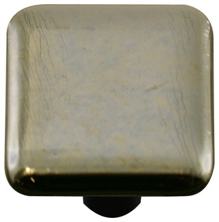 Art Glass Fractured Knob, Alum Post, Silver