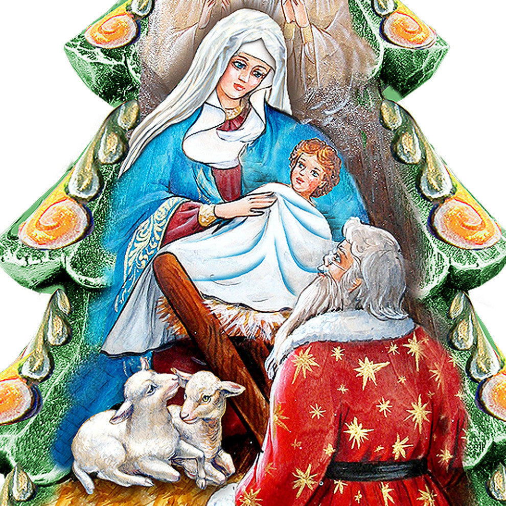 Adoration Nativity Tree Wooded