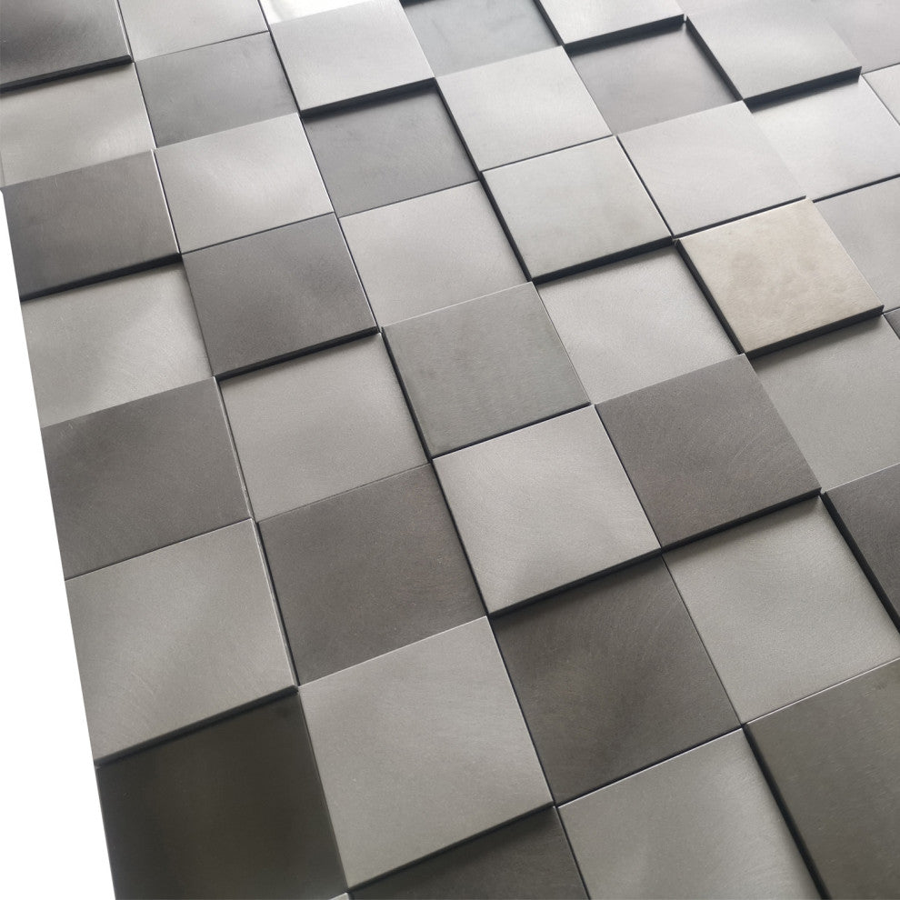 Mijas 11.97x11.97, Gray Peel-and-Stick Mosaic Metal Tile, Box of 11
