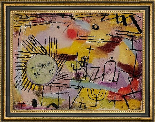 Paul Klee Rising Sun - 21" x 28" Framed Premium Canvas Print