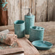 Savannah Ceramic Countertop Bathroom Set, 4PC, Turquoise