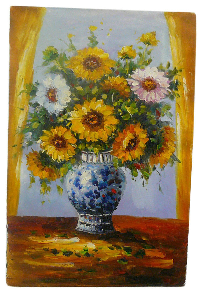 Oil Paint Canvas Art Sunflower Wall Decor