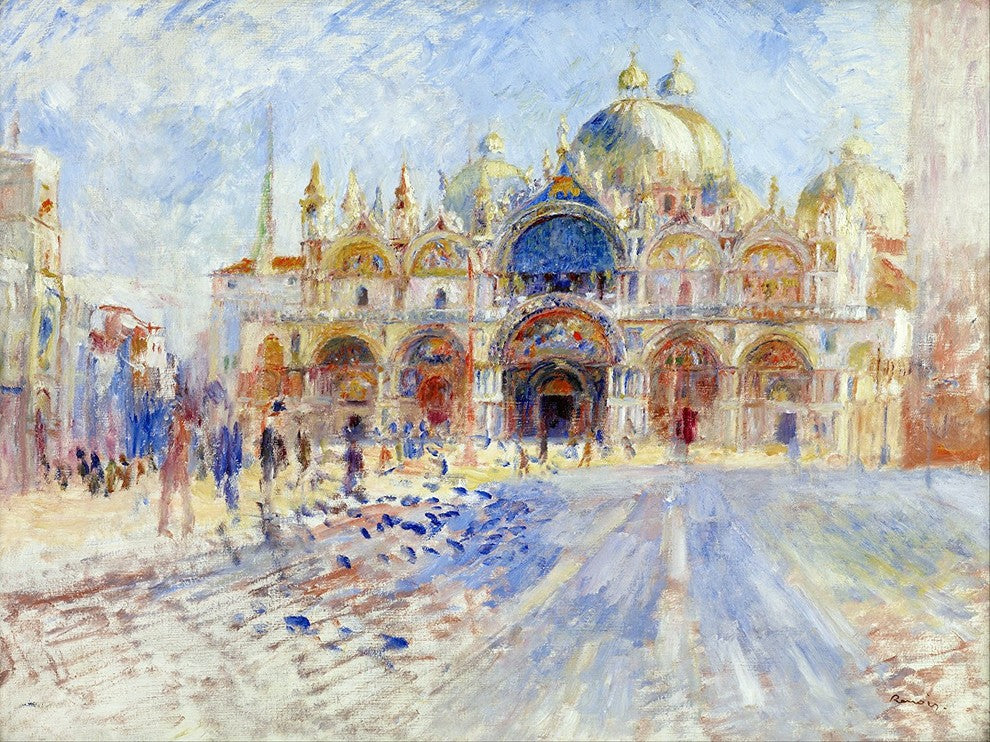 Tile Mural, Cityscape Venice the Piazza San Marco By Pierre-Auguste Renoir Matte