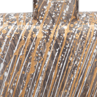 Glass, 16", Striped Stained Vase, Multi