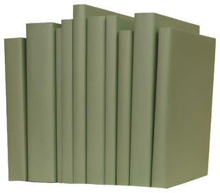 Decorative Books - Spanish Moss Oversized Paper Wrapped Book Bundle - 1 foot of Green Books