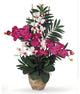 Double Phalaenopsis and Dendrobium Silk Flower Arrangement