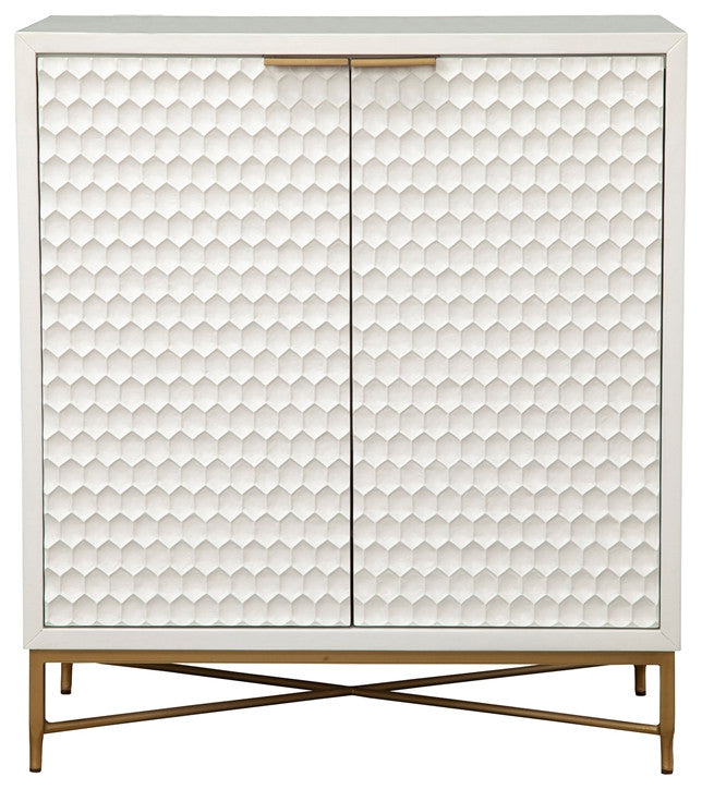 Origins by Alpine White Pearl Wood Bar Cabinet in White