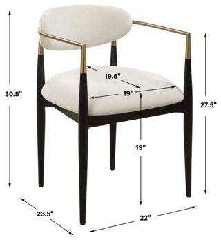 Uttermost Moxie White Dining Arm Chair