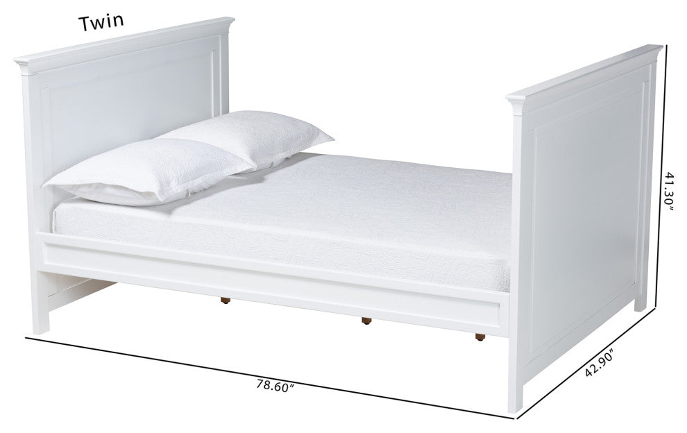Ceri Classic and Traditional White Finished Wood Full Size Daybed
