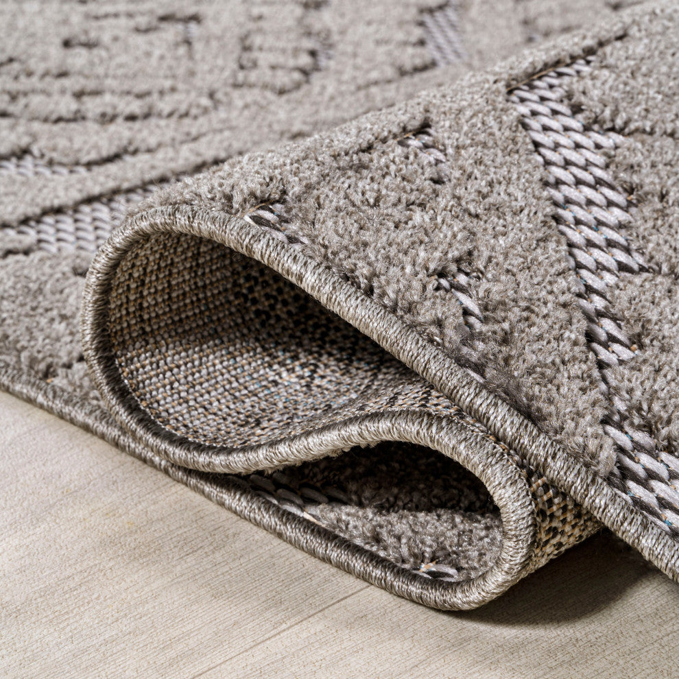Citta High-Low Pile Mediterranean Tile Indoor/Outdoor Runner Rug