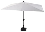 10'x6.5' Rectangular Auto Tilt Market Umbrella, Grey Frame, Sunbrella, Natural