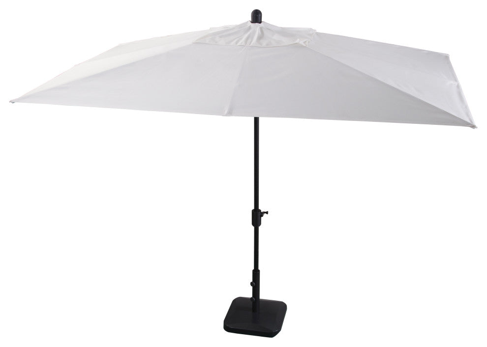 10'x6.5' Rectangular Auto Tilt Market Umbrella, Grey Frame, Sunbrella, Natural