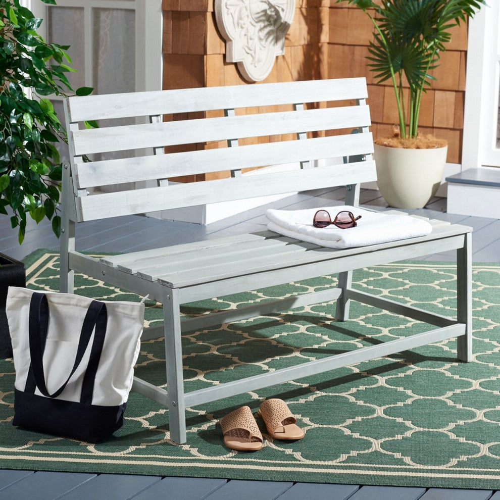 Safavieh Ruben Balcony Bench And Table, Ash Grey