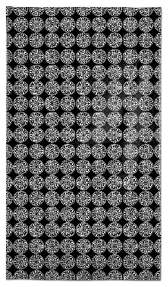 Small Medallions Black 58x102 Tablecloth