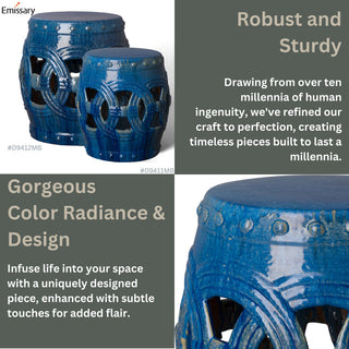 Eternity Stool/Table, Marine Blue 20x21
