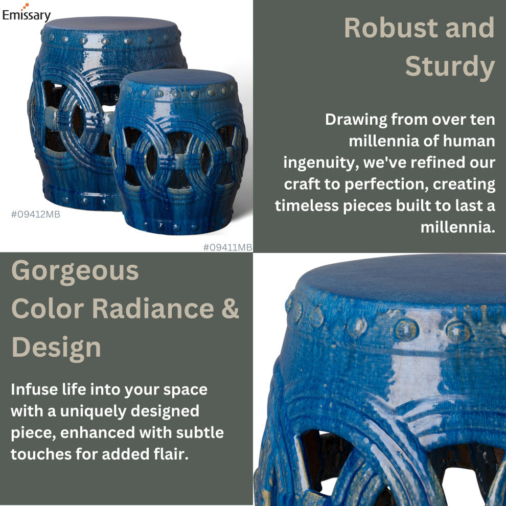 Eternity Stool/Table, Marine Blue 20x21
