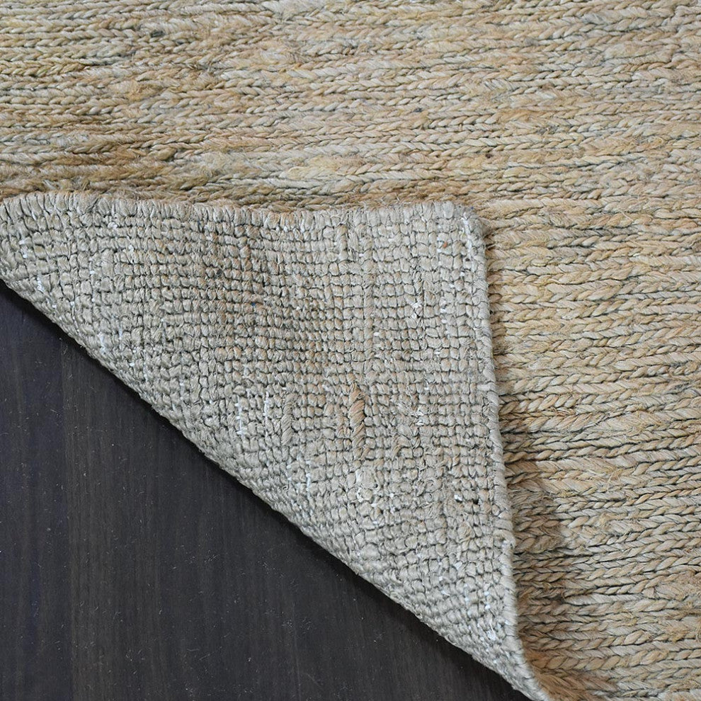 HAND WOVEN JUTE ECO-FRIENDLY SOLID AREA RUGS, Beige, Solid, Outdoor Indoor, [Rectangle] 9'x12'