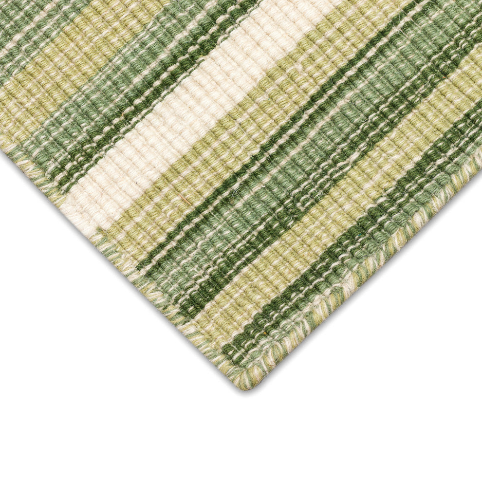 Aruba Faded Stripe Indoor Rug Green 5'x7'6"
