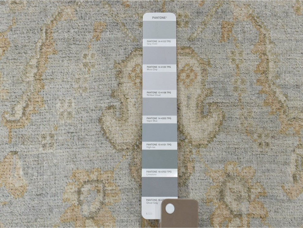 White Wash Peshawar Pure Wool Hand-Knotted Runner Oriental Rug, 2'7" x 9'9"