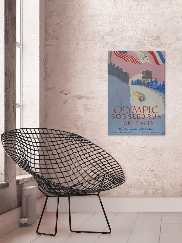"Olympic Bobsled Run" Painting Print on Wrapped Canvas, 12"x18"