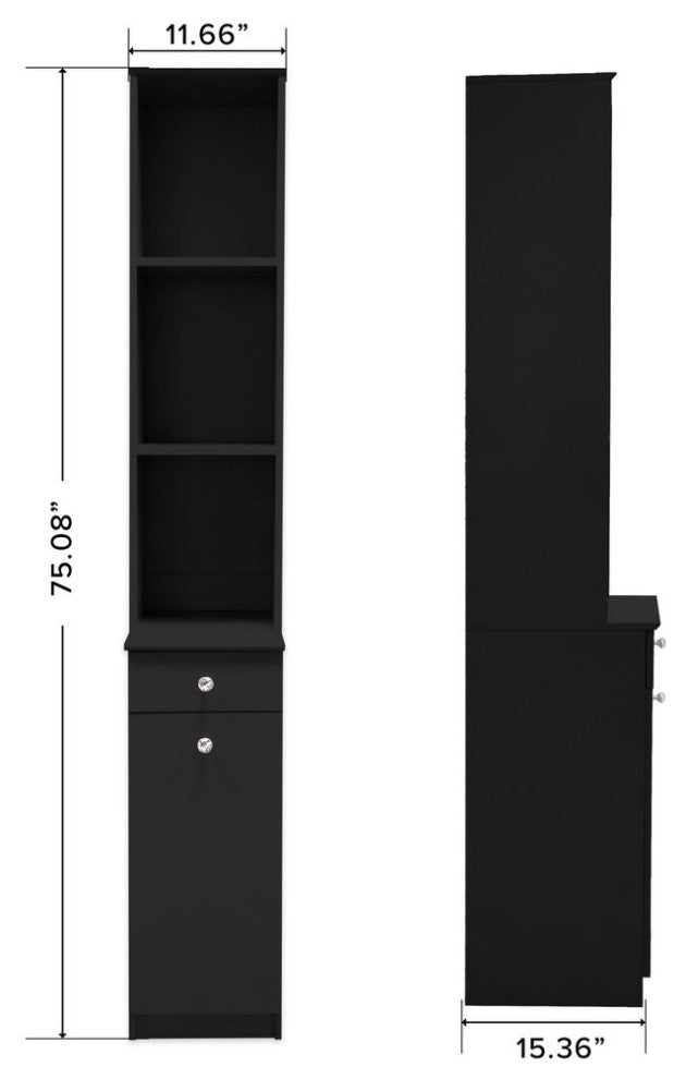 SlayStation Vanity Storage Cabinet,  Storage Cabinet, Black