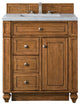 Bristol 30" Vanity Saddle Brown, Eternal Jasmine Pearl Quartz Top