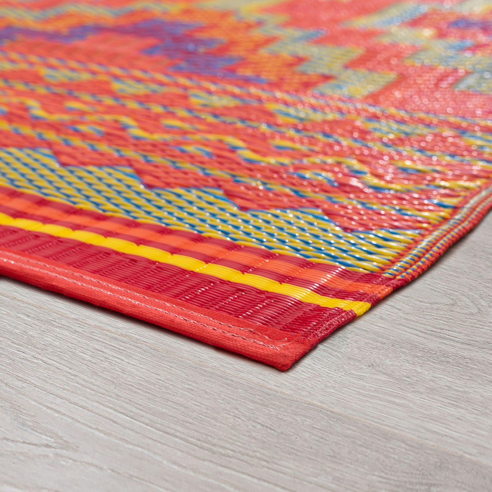 Kurtis Contemporary Geometric Multi-Color Indoor/Outdoor Rectangle Area Rug 4x6