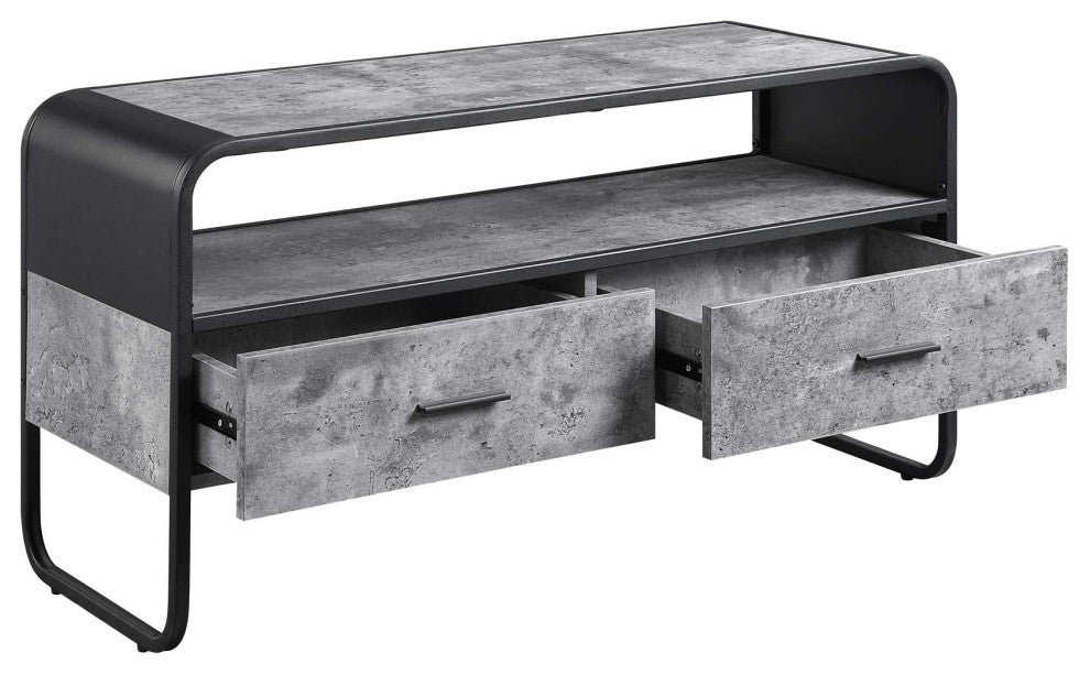TV Stand With Storage for TV's up to 42 Inch, Concrete Gray