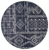 Safavieh Adirondack Adr206N Moroccan Rug, Navy/Silver, 6'0"x6'0" Round