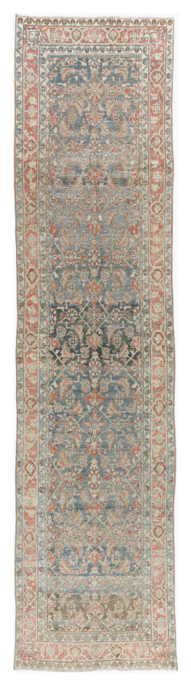 Vintage Distressed Persian Malayer Runner, 3'1x12'9