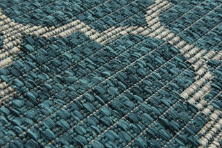 Unique Loom Teal Trellis Outdoor 2' 0 x 6' 0 Runner Rug