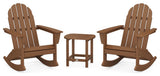 Vineyard 3-Piece Adirondack Rocking Chair Set, 18" Side Table, Teak