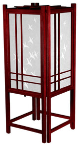 18" Cranes Shoji Lamp, Rosewood