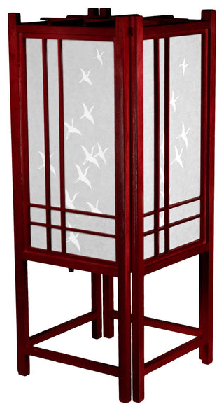 18" Cranes Shoji Lamp, Rosewood