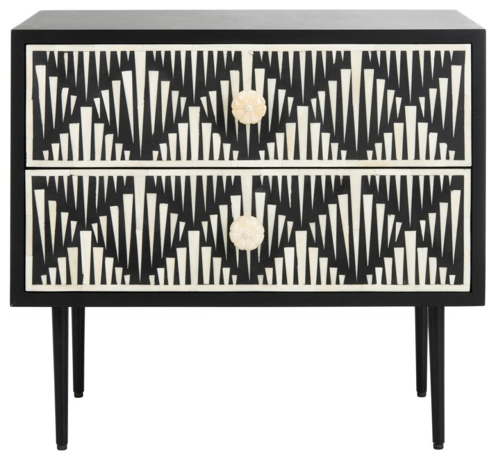 Safavieh Couture Tessie Bone Inlay Nightstand Black