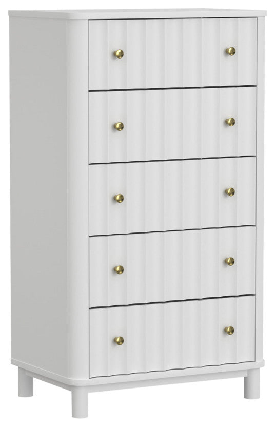Stapleton 5 Drawer Chest, White